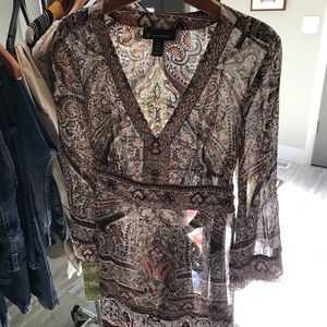 Sheer Multi colored 3/4 length sleeves